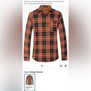 Orange and Black Plaid Shirt